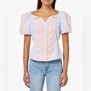 NWOT Derek Lam 10 Crosby Womens Davina Off The Shoulder Belted Top size 4